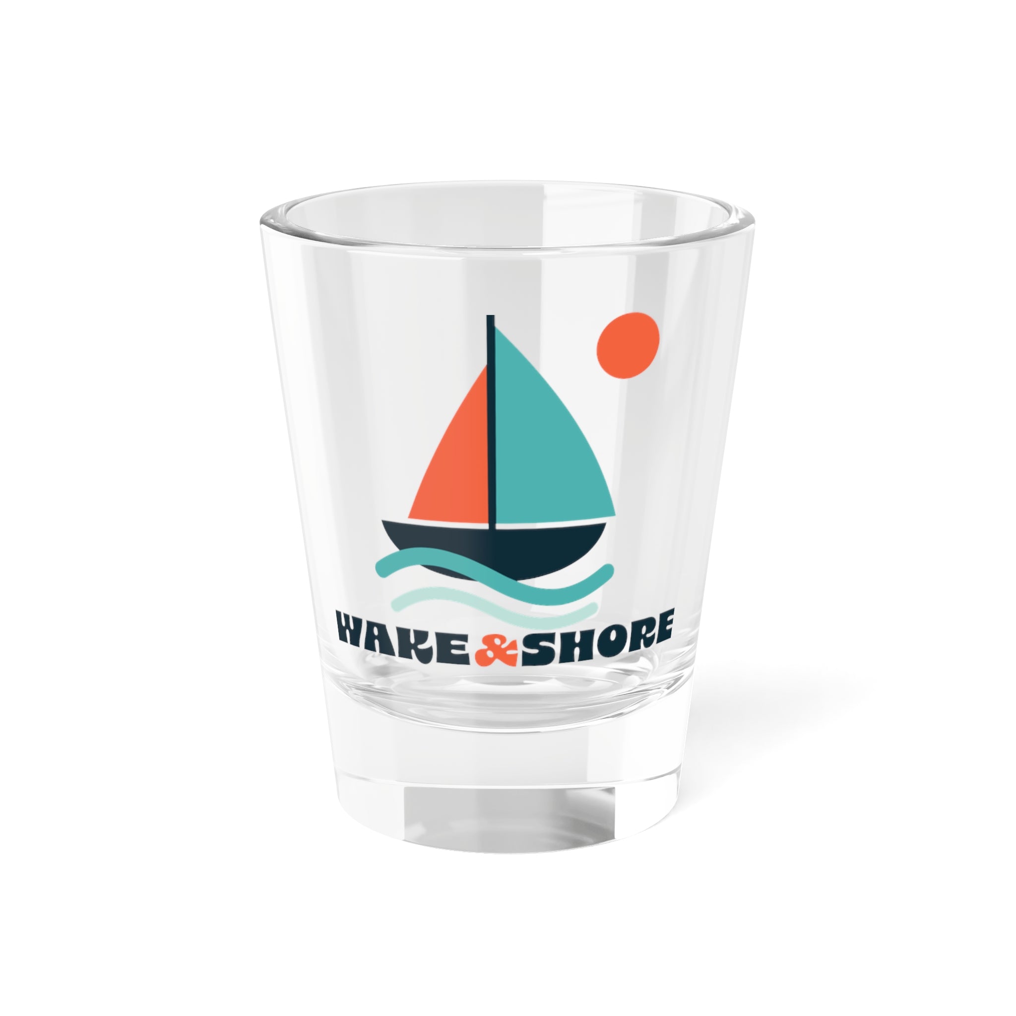 Sailboat Shot Glass – 'Wake & Shore' Nautical 1.5oz Party Shot Glass